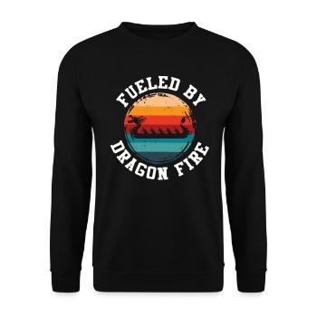 Fueled By Dragon Fire Dragon Boat - Unisex Sweatshirt - black - Front - Alina (178cm) & Michal (187cm)