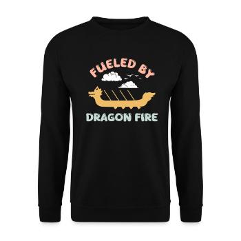 Fueled By Dragon Fire Dragon Boat - Unisex Sweatshirt - black - Front - Alina (178cm) & Michal (187cm)