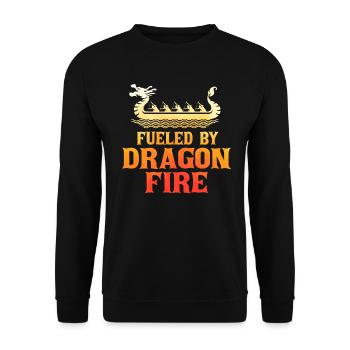 Fueled By Dragon Fire Dragon Boat - Unisex Sweatshirt - black - Front - Alina (178cm) & Michal (187cm)