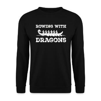 Rowing With Dragons Dragonboat - Unisex Sweatshirt - black - Front - Alina (178cm) & Michal (187cm)