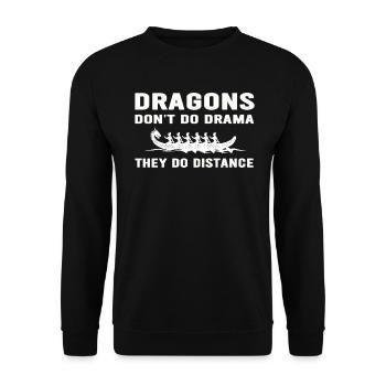 Drachen machen kein Drama, sie machen Distanz - Unisex Pullover - Schwarz - Vorne - Alina (178cm) & Michal (187cm)