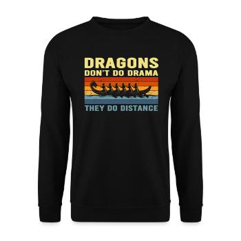 Drachen machen kein Drama, sie machen Distanz - Unisex Pullover - Schwarz - Vorne - Alina (178cm) & Michal (187cm)