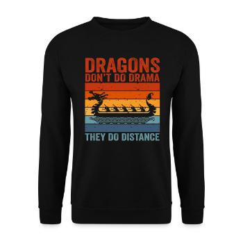 Drachen machen kein Drama, sie machen Distanz - Unisex Pullover - Schwarz - Vorne - Alina (178cm) & Michal (187cm)