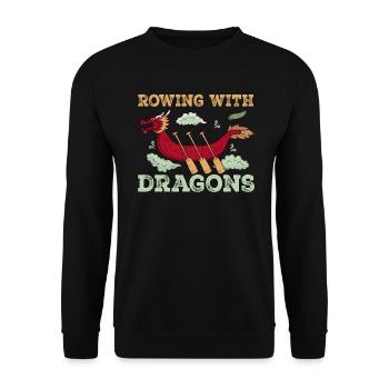 Rowing With Dragons Dragonboat - Unisex Sweatshirt - black - Front - Alina (178cm) & Michal (187cm)