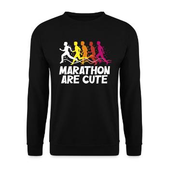 Les marathons sont mignons pour l’ultramarathon - Sweat-shirt Unisexe - noir - Devant - Alina (178cm) & Michal (187cm)