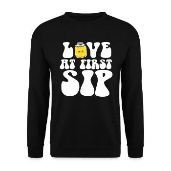 Amour au premier verre d’amateur de kombucha - Sweat-shirt Unisexe - noir - Devant - Alina (178cm) & Michal (187cm)