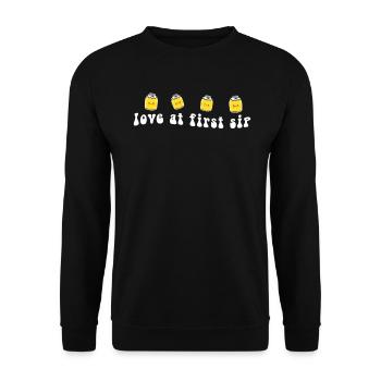 Love At First Sip Kombucha Lover - Unisex Sweatshirt - black - Front - Alina (178cm) & Michal (187cm)