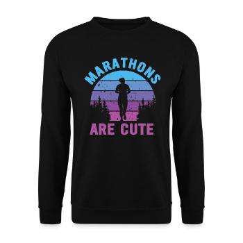 Les marathons sont mignons pour l’ultramarathon - Sweat-shirt Unisexe - noir - Devant - Alina (178cm) & Michal (187cm)