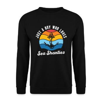 Seemann Meme Piratenschiff Ozean Segeln - Unisex Pullover - Schwarz - Vorne - Alina (178cm) & Michal (187cm)