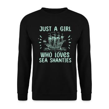 Sailor Meme Pirate Ship Ocean Sailing - Unisex Sweatshirt - black - Front - Alina (178cm) & Michal (187cm)