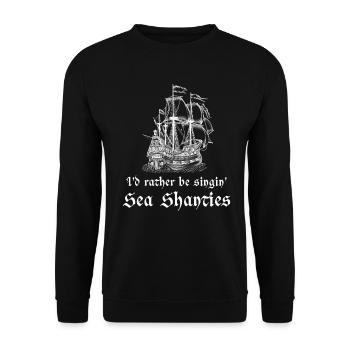 Sailor Meme Pirate Ship Ocean Sailing - Unisex Sweatshirt - black - Front - Alina (178cm) & Michal (187cm)