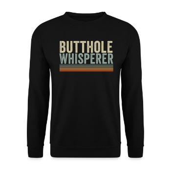 Butthole Whisperer - Unisex Sweatshirt - black - Front - Alina (178cm) & Michal (187cm)