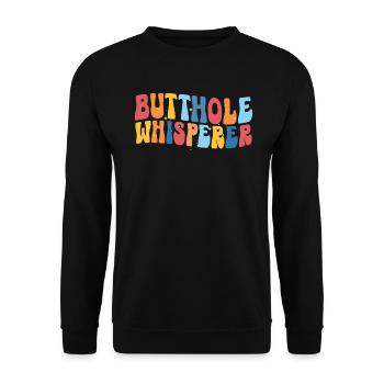 Butthole Whisperer - Unisex Sweatshirt - black - Front - Alina (178cm) & Michal (187cm)