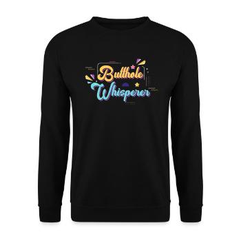 Butthole Whisperer - Unisex Sweatshirt - black - Front - Alina (178cm) & Michal (187cm)