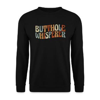 Butthole Whisperer - Unisex Sweatshirt - black - Front - Alina (178cm) & Michal (187cm)