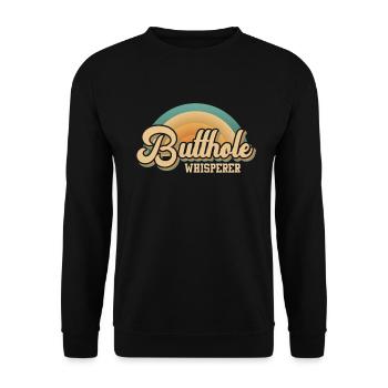 Butthole Whisperer - Unisex Sweatshirt - black - Front - Alina (178cm) & Michal (187cm)