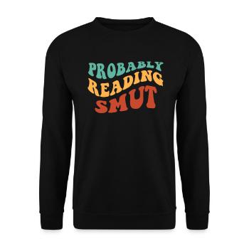 Wahrscheinlich lesen Schmutz Vintage-Bücher Schmutz - Unisex Pullover - Schwarz - Vorne - Alina (178cm) & Michal (187cm)