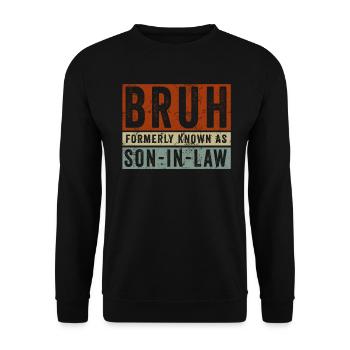Retro Bruh früher als Schwiegersohn bekannt - Unisex Pullover - Schwarz - Vorne - Alina (178cm) & Michal (187cm)