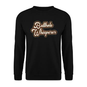 Butthole Whisperer - Unisex Sweatshirt - black - Front - Alina (178cm) & Michal (187cm)