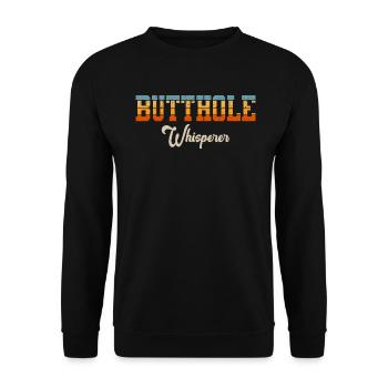 Butthole Whisperer - Unisex Sweatshirt - black - Front - Alina (178cm) & Michal (187cm)