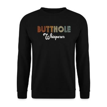 Butthole Whisperer - Unisex Sweatshirt - black - Front - Alina (178cm) & Michal (187cm)
