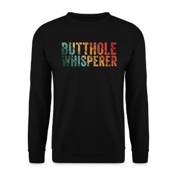 Arschloch-Flüsterer - Unisex Pullover - Schwarz - Vorne - Alina (178cm) & Michal (187cm)