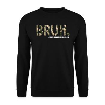 Retro Bruh früher als Schwiegersohn bekannt - Unisex Pullover - Schwarz - Vorne - Alina (178cm) & Michal (187cm)