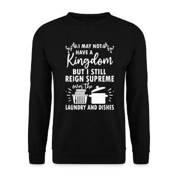 Herrschaft über Wäsche und Geschirr Hausfrau - Unisex Pullover - Schwarz - Vorne - Alina (178cm) & Michal (187cm)