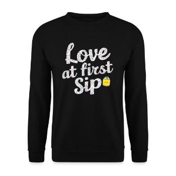 Love At First Sip Kombucha Lover - Unisex Sweatshirt - black - Front - Alina (178cm) & Michal (187cm)