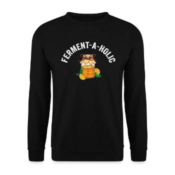 Ferment-A-Holic Kombucha Lover - Unisex Sweatshirt - black - Front - Alina (178cm) & Michal (187cm)