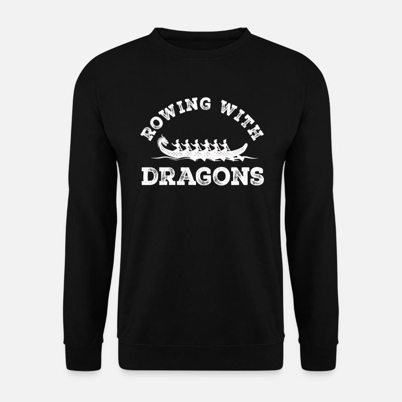 Rudern mit Drachen Drachenboot - Unisex Pullover - Schwarz