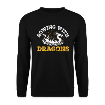 Rowing With Dragons Dragonboat - Unisex Sweatshirt - black - Front - Alina (178cm) & Michal (187cm)