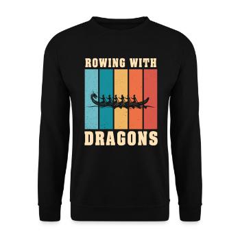 Rowing With Dragons Dragonboat - Unisex Sweatshirt - black - Front - Alina (178cm) & Michal (187cm)