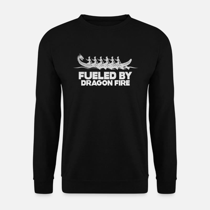 Angetrieben von Drachenfeuer-Drachenboot - Unisex Pullover - Schwarz