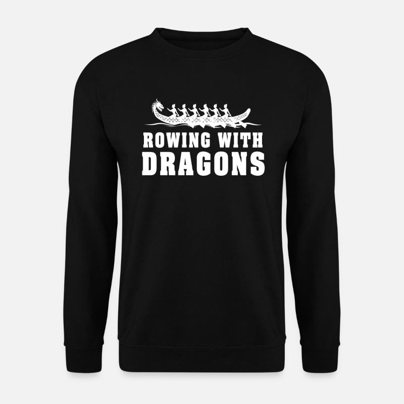 Rudern mit Drachen Drachenboot - Unisex Pullover - Schwarz