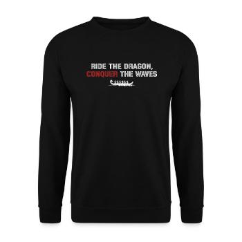 Chevauchez le dragon, conquérez les vagues - Sweat-shirt Unisexe - noir - Devant - Alina (178cm) & Michal (187cm)