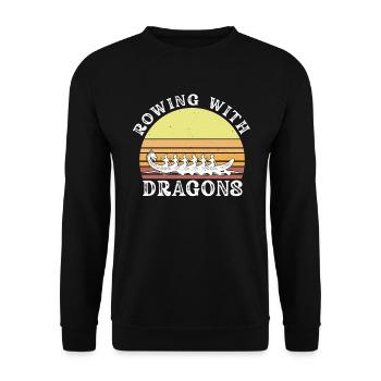 Rowing With Dragons Dragonboat - Unisex Sweatshirt - black - Front - Alina (178cm) & Michal (187cm)