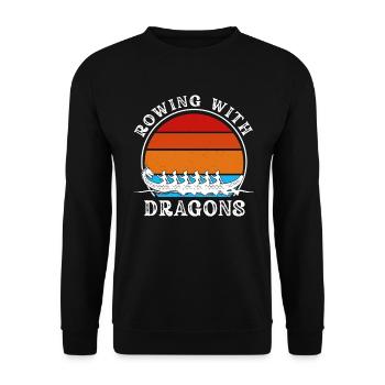Rowing With Dragons Dragonboat - Unisex Sweatshirt - black - Front - Alina (178cm) & Michal (187cm)