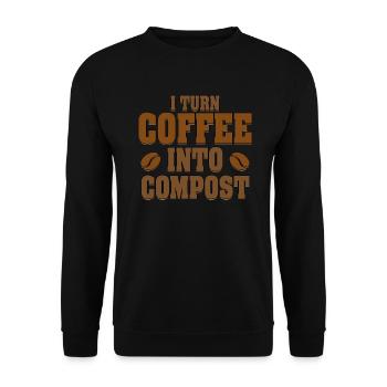 Ich verwandle Kaffee in Kompost Blue Planet - Unisex Pullover - Schwarz - Vorne - Alina (178cm) & Michal (187cm)