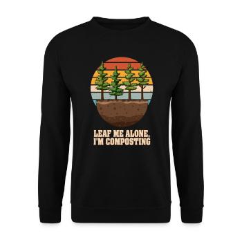 Feuille-moi seul je composte - Sweat-shirt Unisexe - noir - Devant - Alina (178cm) & Michal (187cm)