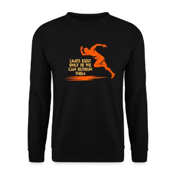 Limits Exist Only So We Can Outrun Them - Unisex Sweatshirt - black - Front - Alina (178cm) & Michal (187cm)