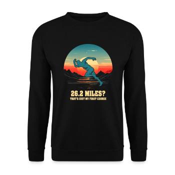 26.2 Miles? That's Just My First Course - Unisex Sweatshirt - black - Front - Alina (178cm) & Michal (187cm)