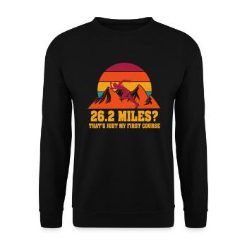 26.2 Miles? That's Just My First Course - Unisex Sweatshirt - black - Front - Alina (178cm) & Michal (187cm)