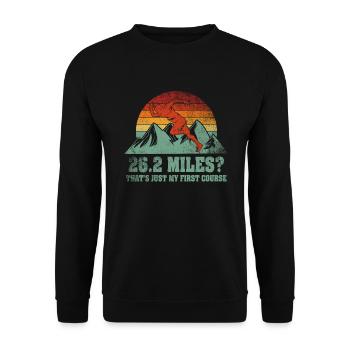 26.2 Miles? That's Just My First Course - Unisex Sweatshirt - black - Front - Alina (178cm) & Michal (187cm)