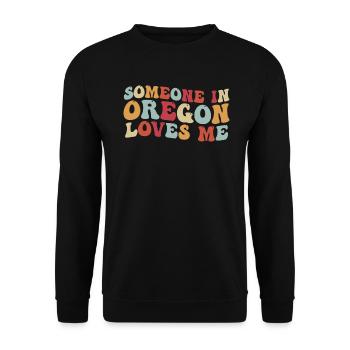 Quelqu’un dans l’Oregon m’aime - Sweat-shirt Unisexe - noir - Devant - Alina (178cm) & Michal (187cm)