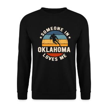 Someone In Oklahoma Loves Me - Unisex Sweatshirt - black - Front - Alina (178cm) & Michal (187cm)