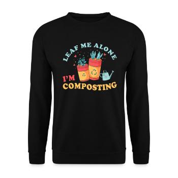 Feuille-moi seul je composte - Sweat-shirt Unisexe - noir - Devant - Alina (178cm) & Michal (187cm)