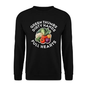 Pouces verts Mains sales Coeurs pleins - Sweat-shirt Unisexe - noir - Devant - Alina (178cm) & Michal (187cm)