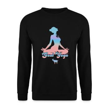 Méditation Yoga Chèvre - Sweat-shirt Unisexe - noir - Devant - Alina (178cm) & Michal (187cm)