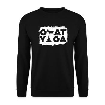 Ziegen-Yoga-Meditation - Unisex Pullover - Schwarz - Vorne - Alina (178cm) & Michal (187cm)